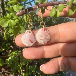 Pink Seashell Dangle Earrings